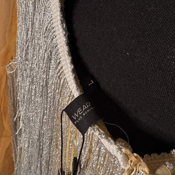 XPlusWear Silver and Tan Fringe Romper - Picture 7 of 7